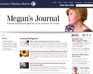 Megan's Journal (landing page): Healthcare Marketers tell patient story to showcase multidisciplinary cancer care