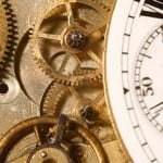 Picture of flywheel and clock