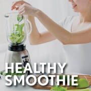 Picture of a woman making a healthy smoothie